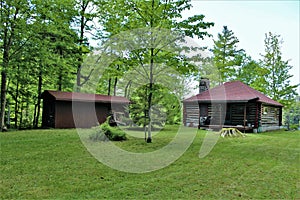 Rustic old log cabin located in Childwold, New York, United States