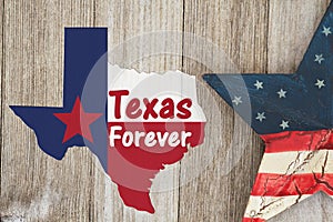 A rustic old Texas Forever message