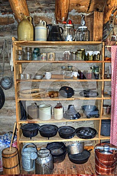 Rustic Old Time Log Cabin Pantry photo