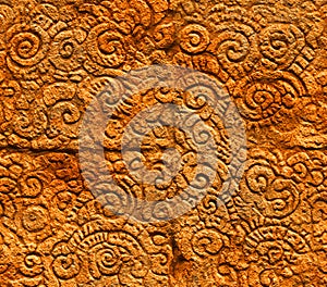 Rustic Orange Texture Intricate Swirl Pattern Background