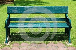 Rustic Outdoor Wooden Bench in the Park