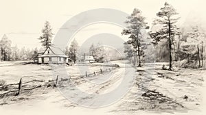 rustic outline of a house photo