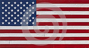 Rustic Painted Wood American Flag
