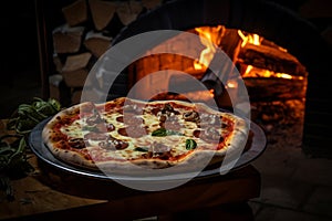 Rustic Pizzeria Ambience with Wood-Fired Pizzas