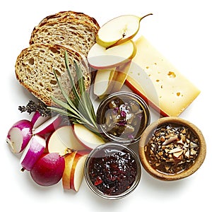 Rustic Ploughman Lunch with Cheddar Bread and Pickles