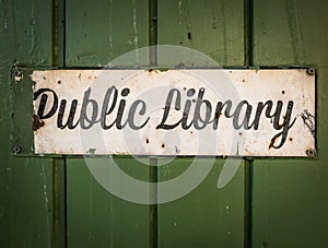 Rustic Public Library Sign