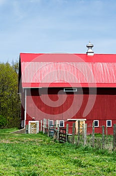 Rustic red barn in Michigan usa