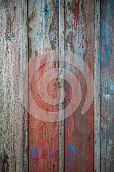 Rustic Red and Blue Wood Background.