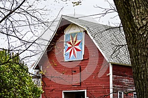Rustic Red Wood Sided Quilt Barn