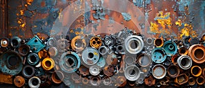 Rustic Rhapsody: A Symphony in Scrap Metal. Concept Rustic Decor, Metal Art, Salvaged Treasures, Industrial Aesthetic, Creative
