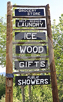 Rustic roadside advertising sign