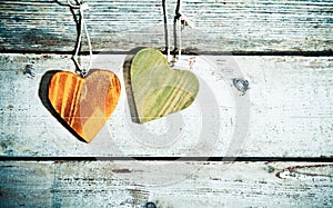 Rustic romantic hearts