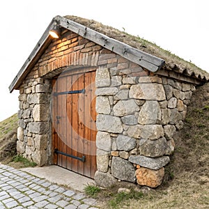 Root cellar isolated on white background