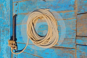 Rustic Rope on Boat Bow