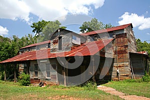 Rustic Rural Barn With American Flag Rural Texas