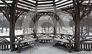 Rustic shelter in Central Park