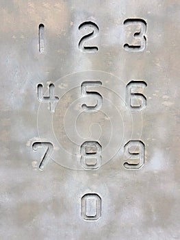Rustic Slab of Engraved Numbers