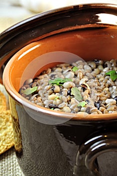 Rustic soup of beans and spelt