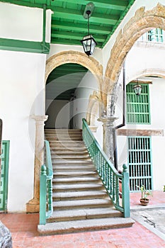 Rustic stairs in Old havana building interior