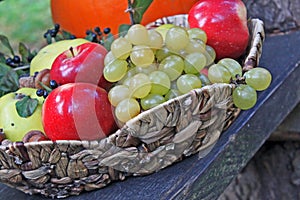 Rustic still life with harvest fruits