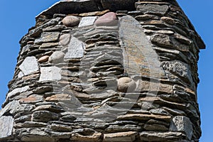 Rustic stone chimney