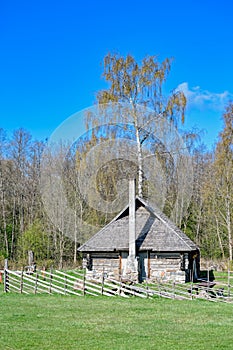 Rustic stone summer kitchen