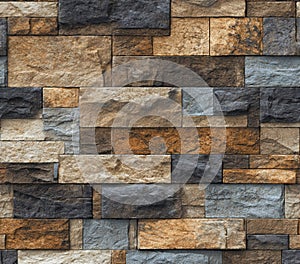 Rustic Stone Wall Texture Natural Brown Gray and Beige Tones
