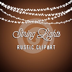 Rustic String Lights Background photo