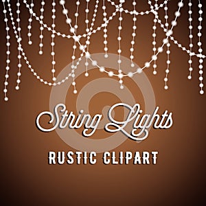 Rustic String Lights Background