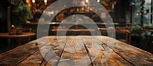 Rustic Table at Cozy Eatery - Perfect Scene for Product Showcase. Concept Rustic Decor, Cozy