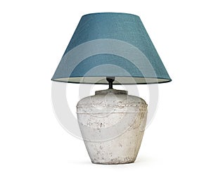 Rustic table lamp isolated on white background