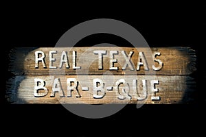 Rustic Texas barbecue sign