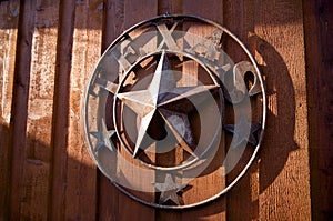 A rustic Texas star hanging