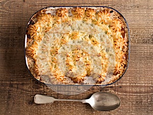 Rustic traditional british shepard pie