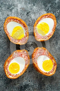 Rustic traditional english comfort pub food scotch egg