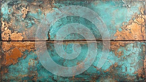 Rustic Turquoise and Copper Metal Texture Background