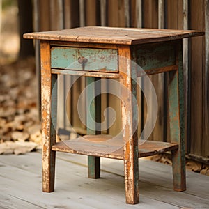 Rustic Twill End Table With Vintage Charm