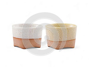 Rustic Two-Tone Speckled Ceramic Cups