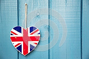 Rustic Union Jack heart decoration