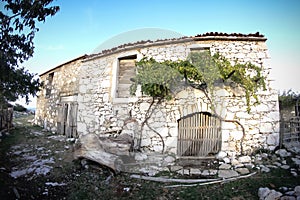 Rustic village stone house