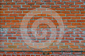 Rustic vintage bakcground of red brick wall