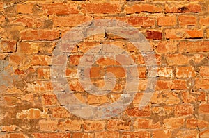 Rustic vintage bakcground of red brick wall