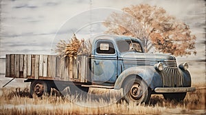 rustic vintage farm truck