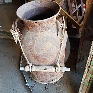 Rustic vintage milk can