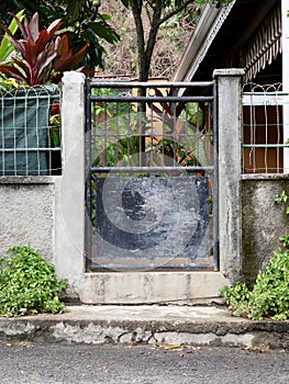 Rustic Wall With Gate Tropical Architecture Close Up