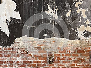 rustic wall with red bricks