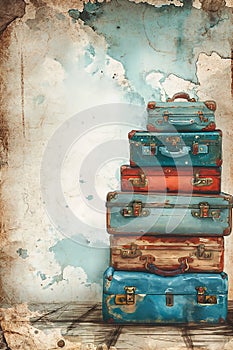 Rustic Wanderlust: A Traveler\'s Tale Through Stacked Suitcases a