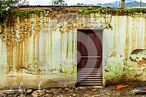 Rustic, weathered house exterior, Central America