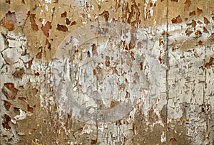 Rustic and weathered paint on wood panel