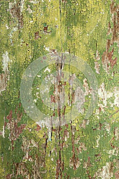 Rustic and weathered paint on wood panel photo